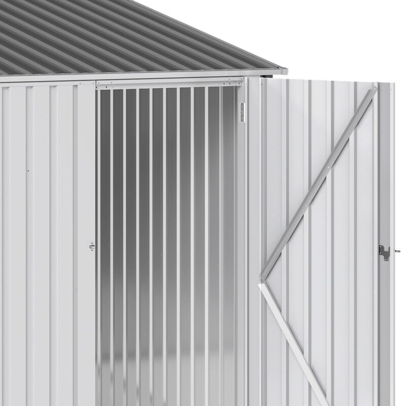 Uforic 10x10ft Storage Shed with Windows, Lockable Doors & Sloped Roof,Large Gray Metal Garden Shed for Patio,Backyard,Garage,and Lawn - Image 7