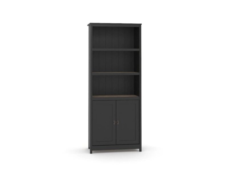 Sauder Cottage Road Library with Doors, Raven Oak Finish - Image 2